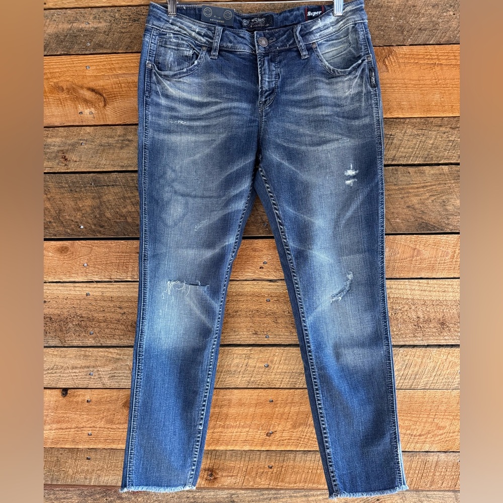 Silver Comfort Series Super Stretch Boyfriend Mid-rise Cropped Ankle Size 31